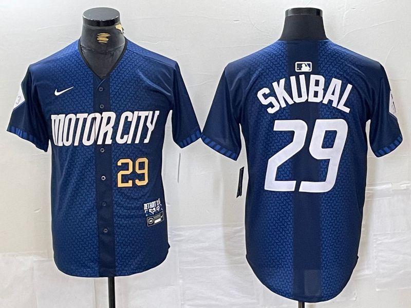 Men Detroit Tigers #29 Skubal Blue City Edition Nike 2024 MLB Jersey style 2->baltimore orioles->MLB Jersey